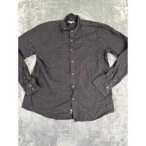 Rare Vintage Mens XL Button-Up Black Long-Sleeve Shirt Cotton